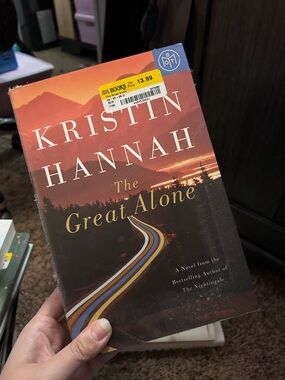 Kristin Hannah "The Great Alone" Paperback - Sunset Orange & Brown Cover